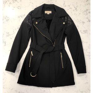 Michael Kors asymmetrical black trench coat